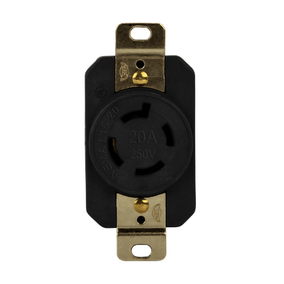 Industrial Grade Locking Receptacle, 20A, L15-20R