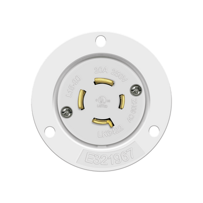 Locking Flanged Inlet, 20A, L15-20PFI