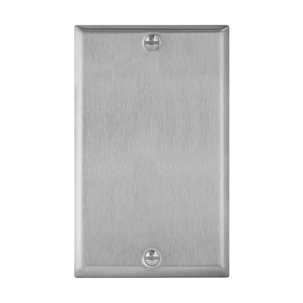 Antimicrobial Blank Cover One-Gang Metal Wall Plate, Mid-Size