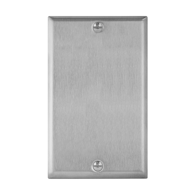 Blank Cover One-Gang Metal Wall Plate, Mid-Size