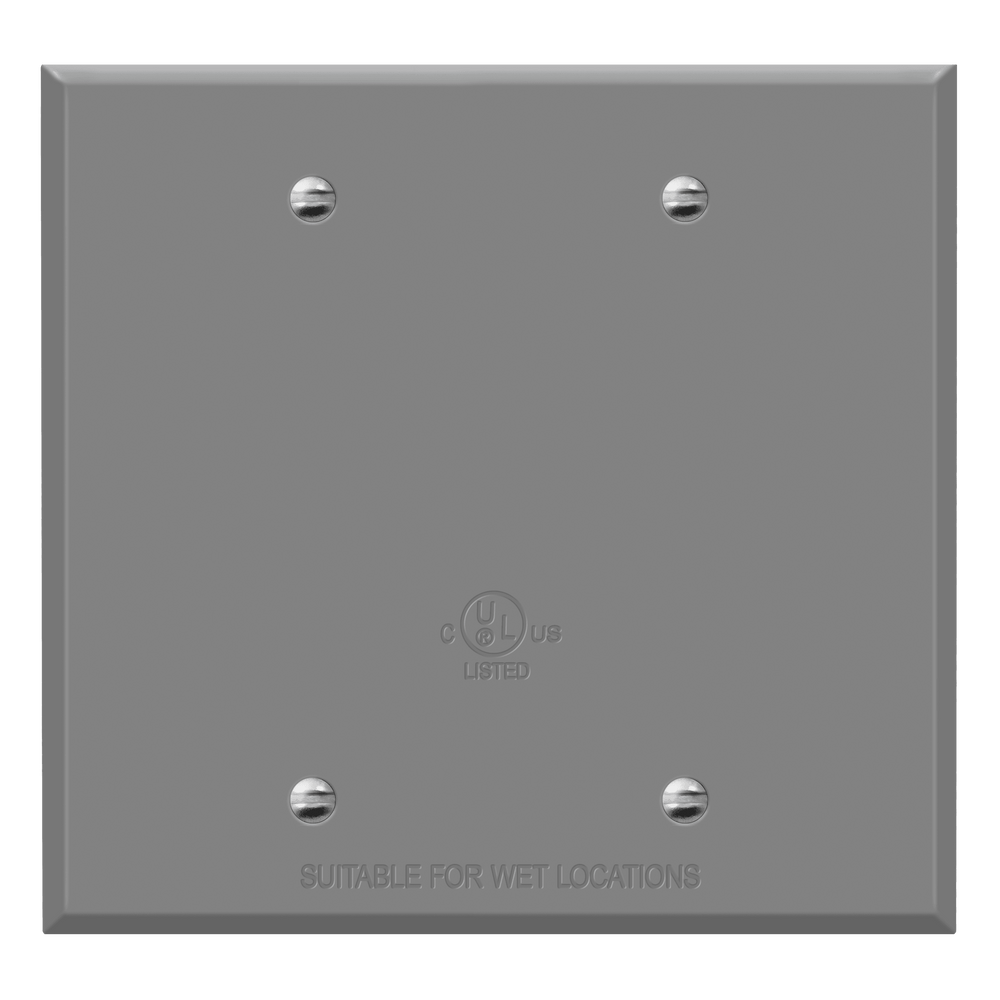 2-Gang Weatherproof Metal Blank Wall Plate