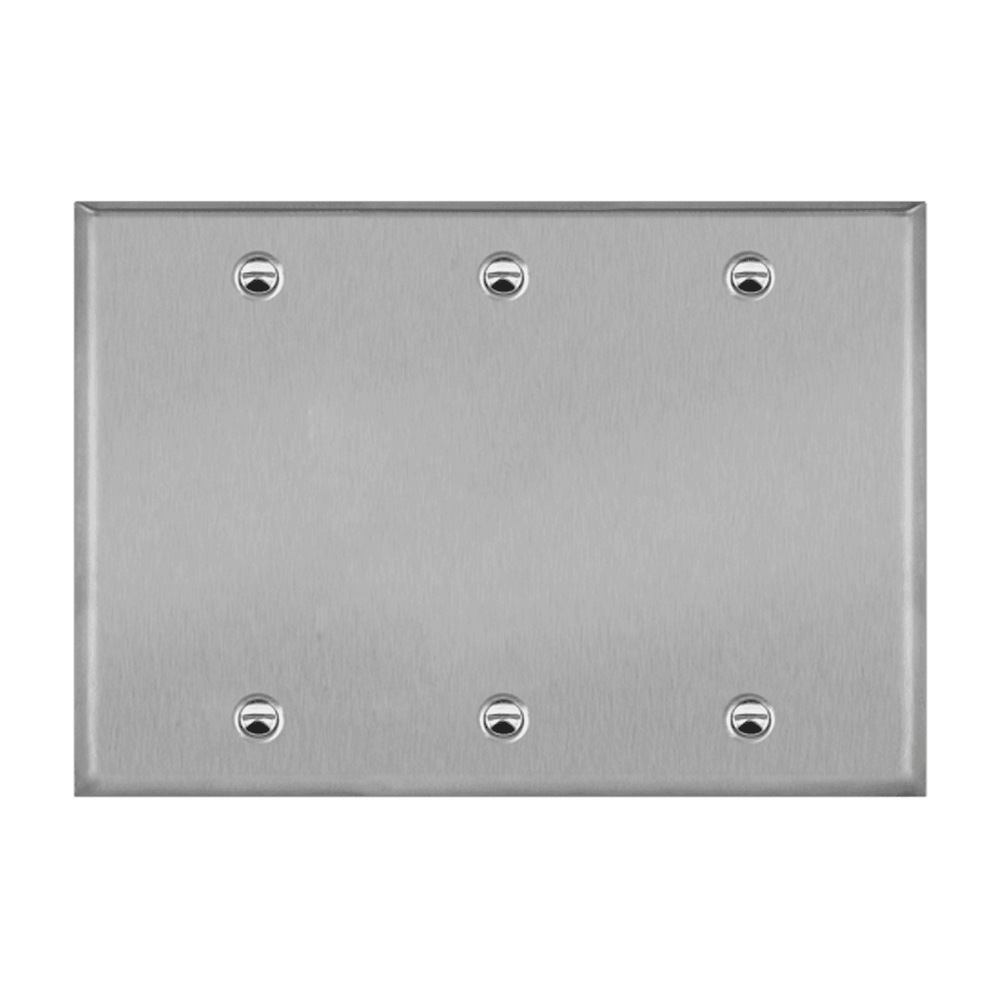 Blank Cover Three-Gang Metal Wall Plate