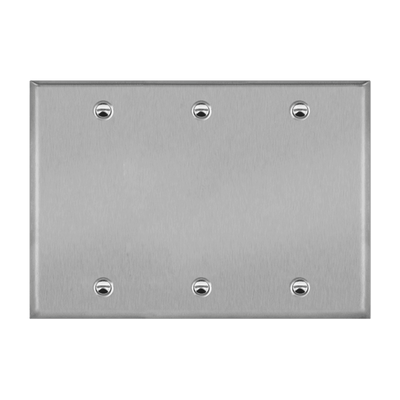 Blank Cover Three-Gang Metal Wall Plate