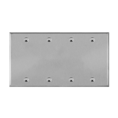 Blank Cover Four-Gang Metal Wall Plate