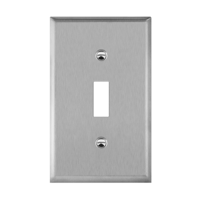 Antimicrobial Toggle Switch One-Gang Metal Wall Plate, Mid-Size