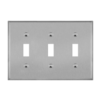 Toggle Switch Three-Gang Metal Wall Plate