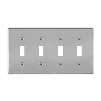 Toggle Switch Four-Gang Metal Wall Plate