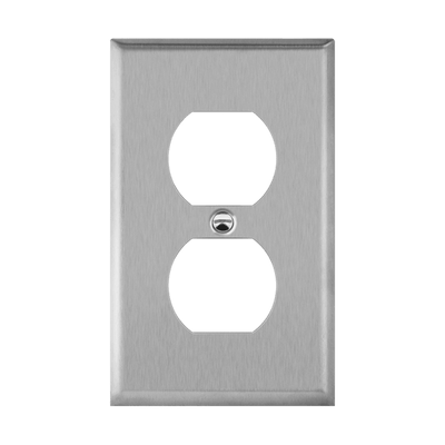 Antimicrobial Duplex Receptacle One-Gang Metal Wall Plate, Mid-Size
