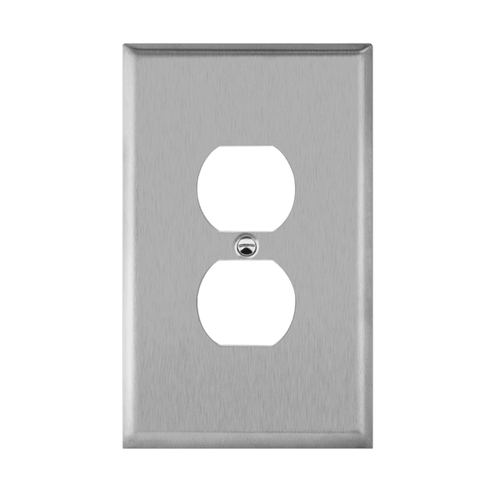 Duplex Receptacle One-Gang Metal Wall Plate, Oversize