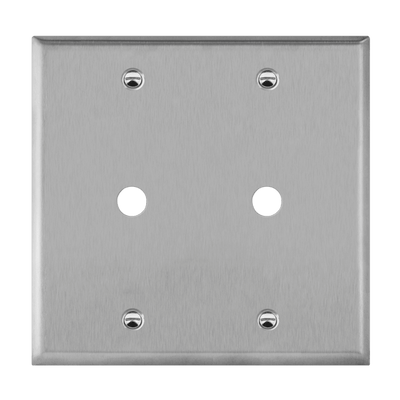 Phone/Cable Two-Gang Metal Wall Plate