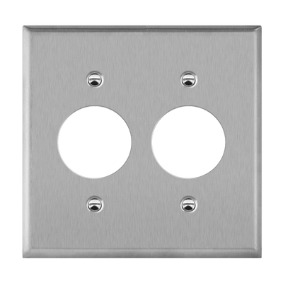 Single Receptacle Two-Gang Metal Wall Plate