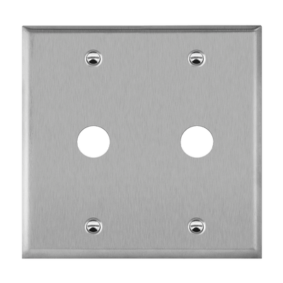 Phone/Cable Two-Gang Metal Wall Plate