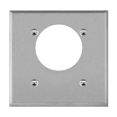 Power Outlet Receptacle Two-Gang Metal Wall Plate