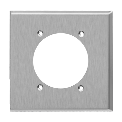Power Outlet Receptacle Two-Gang Metal Wall Plate