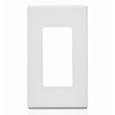 Leviton 80301-SW 1-Gang Decora Plus Device Decora Wallplate/Faceplate, Screwless, Poly Carbonate, Snap-On Mount