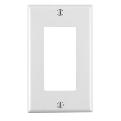Leviton 80401-W 1-Gang Decora/GFCI Device Decora Wallplate/Faceplate, Standard Size, Thermoset, Device Mount
