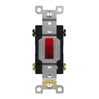 Pilot Light Commercial Grade Toggle Switch 20A, Double Pole