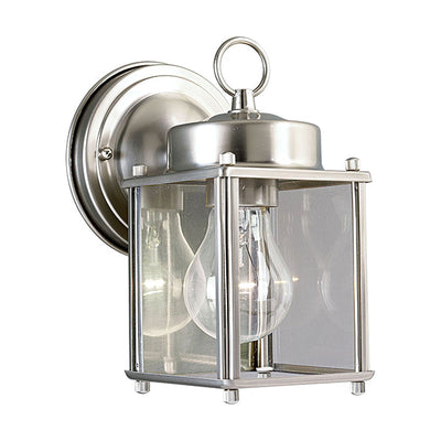 Progress Lighting P5607-31 Flat Glass 1-Light One-Light Outdoor Wall Lantern, Brushed Nickel