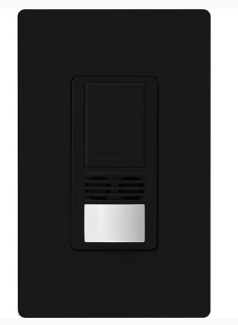 Lutron Maestro Dual-Tech Motion Sensor Switch, TAA Compliant, 6A, 120-277V, Single Pole, Ground/Neutral Required, WMS-A102-BL, Black