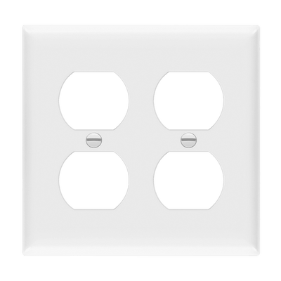 Duplex Receptacle Two-Gang Wall Plate, Mid-Size