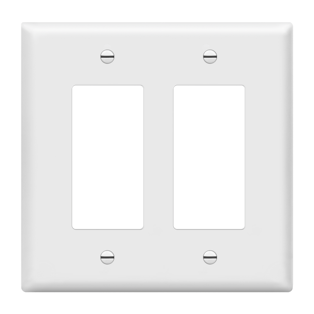 Matte Finish Decorator/GFCI Two-Gang Wall Plate, Mid-Size