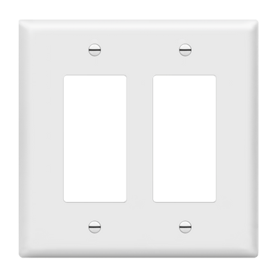 Matte Finish Decorator/GFCI Two-Gang Wall Plate, Mid-Size