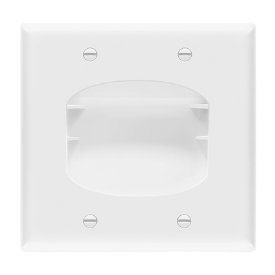 Two Gang Recessed Cable Wall Plate