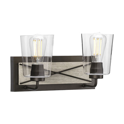 Progress Lighting P300230-020 Briarwood 2-Light Bathroom Vanity Light with Clear Glass Shade