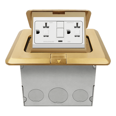 Square Pop-Up Floor Box Kit with 20A GFCI Receptacle