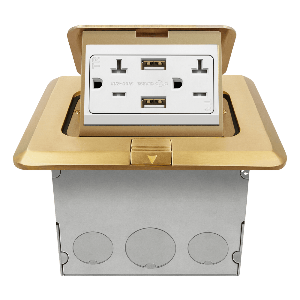 Square Pop-Up Floor Box Kit with 2.1A USB Charger