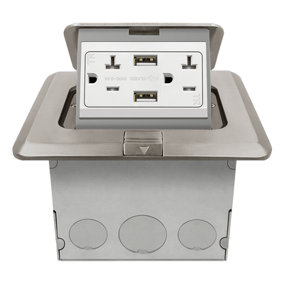 Square Pop-Up Floor Box Kit with 2.1A USB Charger