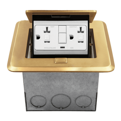 Square Soft Pop-Up Floor Box Kit with 20A GFCI Receptacle