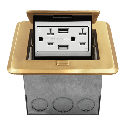 Square Soft Pop-Up Floor Box Kit with 4.0A USB Charger Receptacle