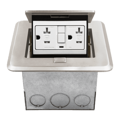 Square Soft Pop-Up Floor Box Kit with 20A GFCI Receptacle