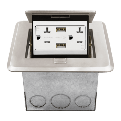 Square Soft Pop-Up Floor Box Kit with 4.0A USB Charger Receptacle