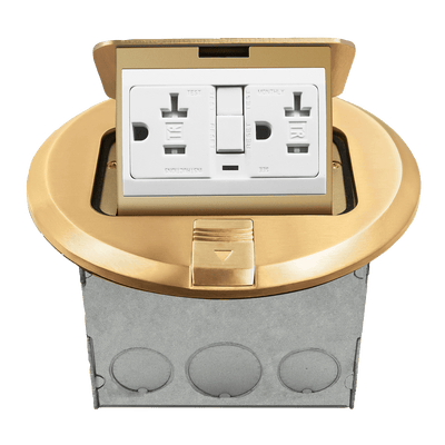Round Pop-Up Floor Box Kit with 20A GFCI Receptacle