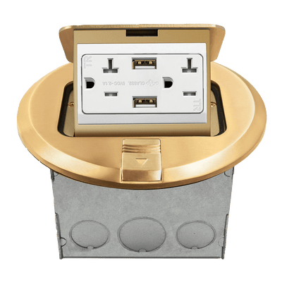 Round Pop-Up Floor Box Kit with 2.1A USB Charger