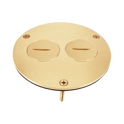 4Dia. Flush Round Cover Plate with 20A Duplex Tamper & Weather Resistant Receptacle