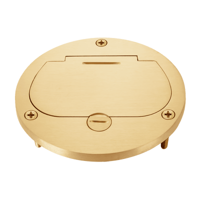 4Dia. Flush Round Flip Lid Cover Plate with 20A Duplex Tamper & Weather Resistant Receptacle