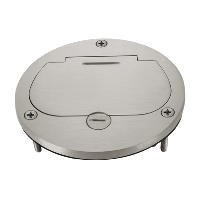 4Dia. Flush Round Flip Lid Cover Plate with 20A Duplex Tamper & Weather Resistant Receptacle