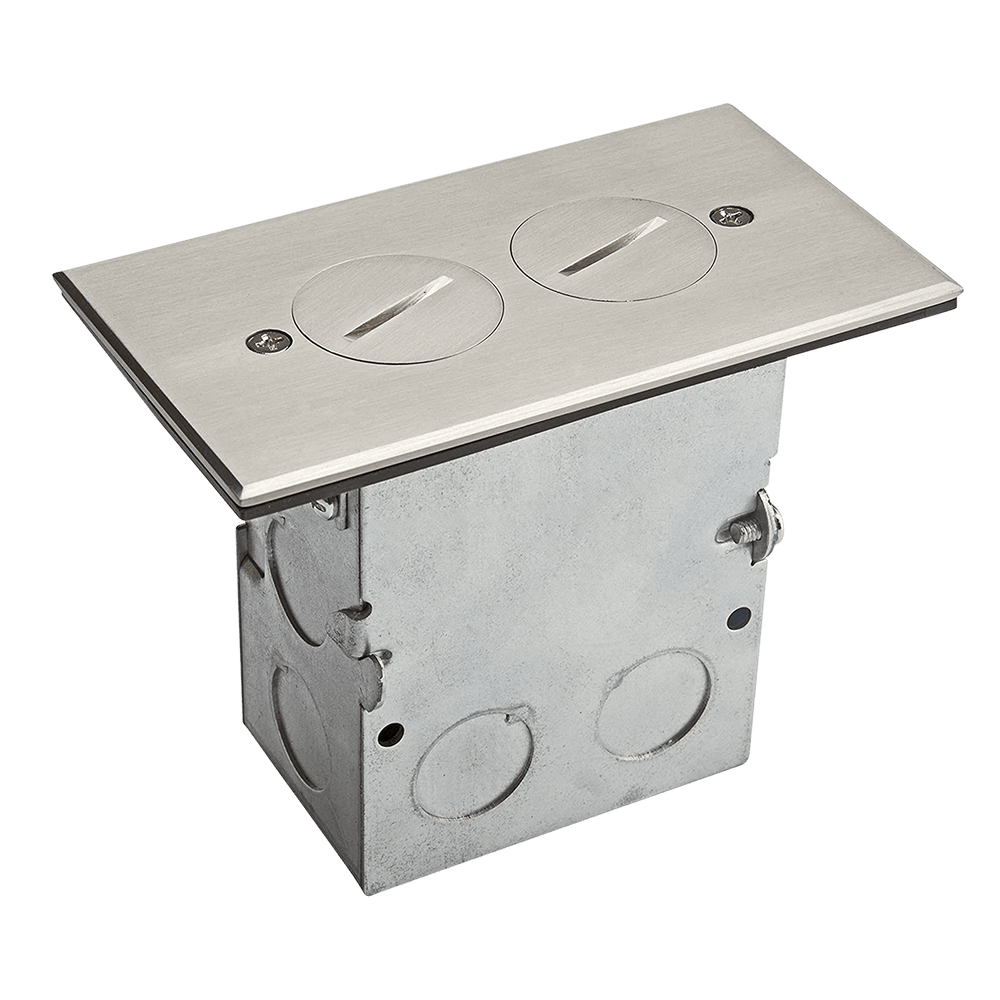 One-Gang Floor Box Kit with 20A Duplex Tamper & Weather Resistant Receptacle