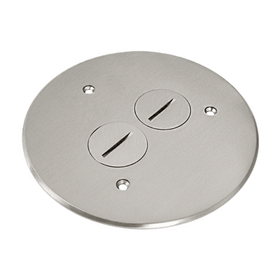 5-1/2Dia. Flush Round Cover Plate with 20A Duplex Tamper & Weather Resistant Receptacle