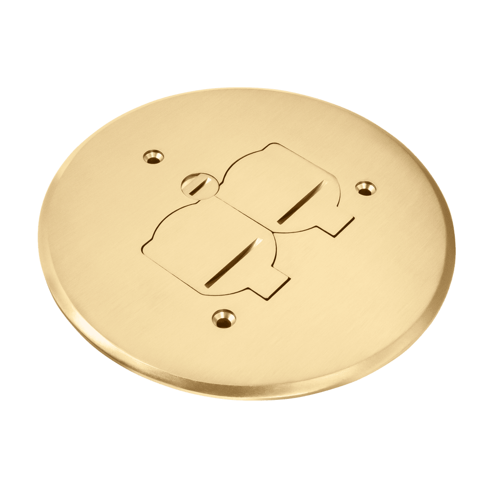 5-3/4Dia. Flush Round Flip Lid Cover Plate with 20A Duplex Tamper & Weather Resistant Receptacle