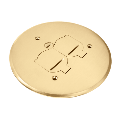 5-3/4Dia. Flush Round Flip Lid Cover Plate with 20A Duplex Tamper & Weather Resistant Receptacle