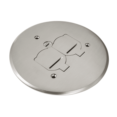 5-3/4Dia. Flush Round Flip Lid Cover Plate with 20A Duplex Tamper & Weather Resistant Receptacle