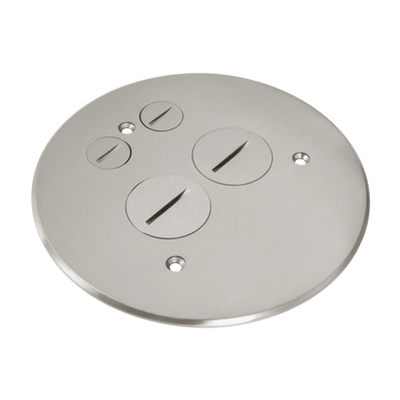 5-1/2Dia. Flush Round Cover Plate with 20A Duplex Tamper & Weather Resistant Receptacle