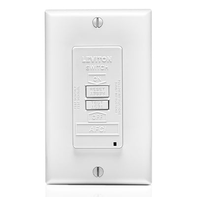 Leviton AFRBF-W Protect your home from electrical fires with arc fault detection from this 20 A White blank face AFCI with