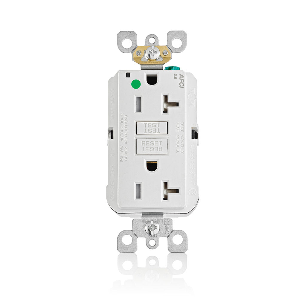 Leviton AFTR2-HGW 20 A 125 VAC GFCI Receptacle White