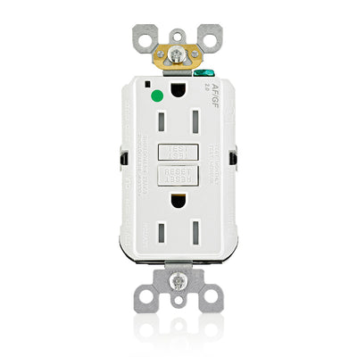 Leviton AGTR1-HGW SmartlockPro® Dual Function AFCI/GFCI receptacles offer protection both from electrical fires that could