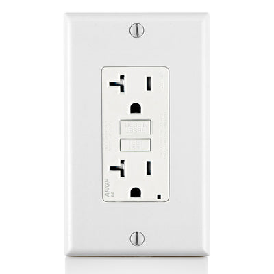 Leviton AGTR2-W 20 Amp, 125 Volt Dual Function AFCI/GFCI Receptacle, 20 Amp Feed-Through, Tamper-Resistant